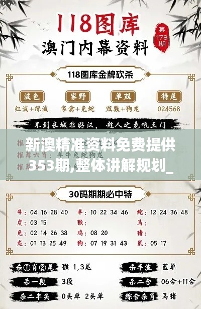 新澳精准资料免费提供353期,整体讲解规划_专属款18.183