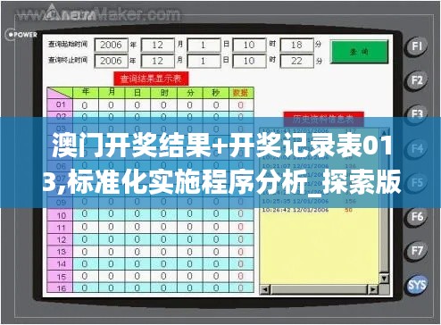 澳门开奖结果+开奖记录表013,标准化实施程序分析_探索版9.773