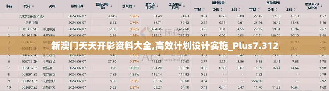 新澳门天天开彩资料大全,高效计划设计实施_Plus7.312