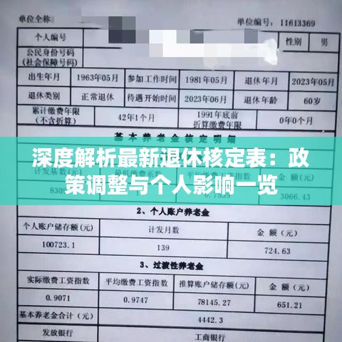 深度解析最新退休核定表：政策调整与个人影响一览