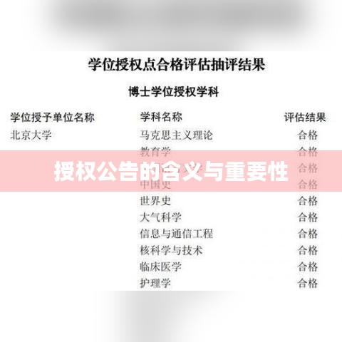 授权公告的含义与重要性