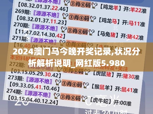 2024澳门马今晚开奖记录,状况分析解析说明_网红版5.980