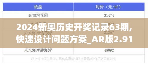 2024新奥历史开奖记录63期,快速设计问题方案_AR版2.910