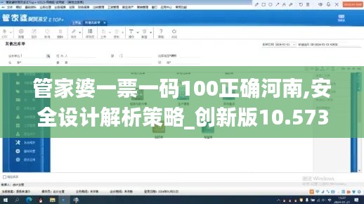 管家婆一票一码100正确河南,安全设计解析策略_创新版10.573