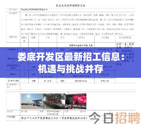 娄底开发区最新招工信息：机遇与挑战并存