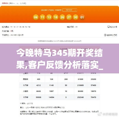 今晚特马345期开奖结果,客户反馈分析落实_eShop2.452