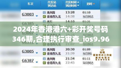 2024年香港港六+彩开奖号码346期,合理执行审查_ios9.960