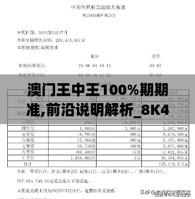 澳门王中王100%期期准,前沿说明解析_8K4.790