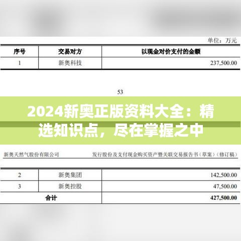 2024新奥正版资料大全：精选知识点，尽在掌握之中