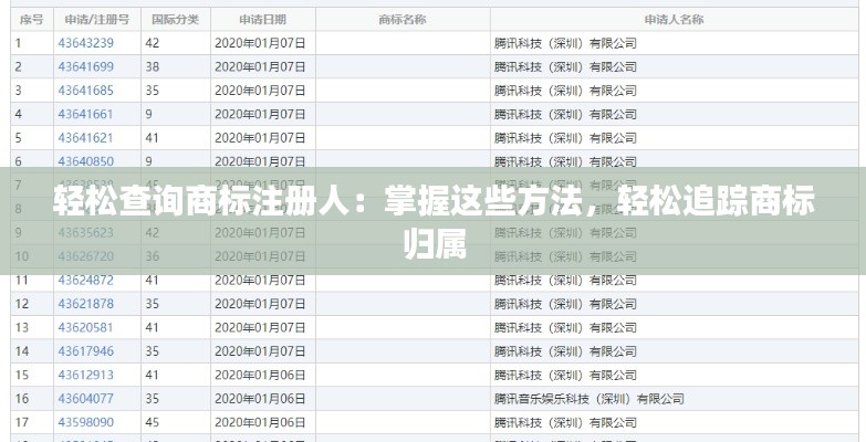 轻松查询商标注册人：掌握这些方法，轻松追踪商标归属