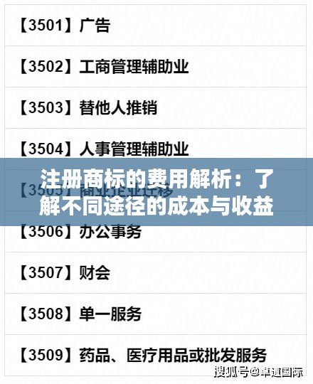 注册商标的费用解析：了解不同途径的成本与收益