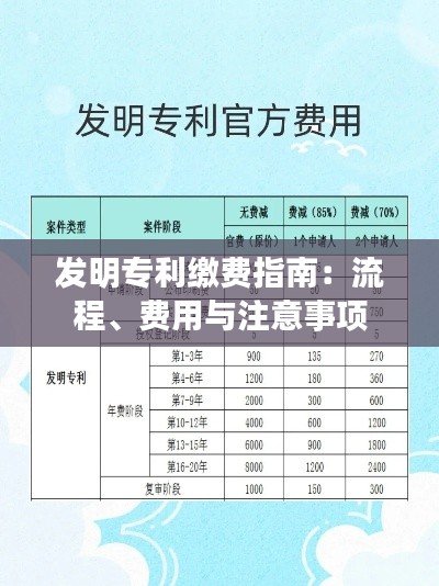 发明专利缴费指南：流程、费用与注意事项