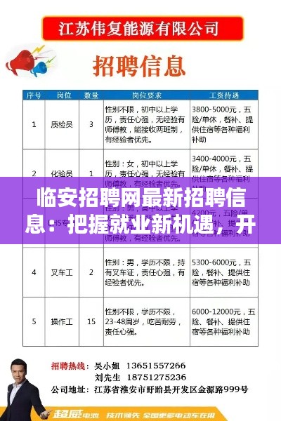 临安招聘网最新招聘信息：把握就业新机遇，开启职业生涯新篇章