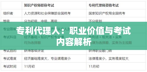 专利代理人：职业价值与考试内容解析