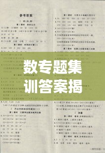 数专题集训答案揭秘，开启数学奥秘之旅的探索之门