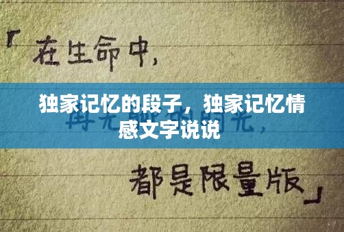 独家记忆的段子，独家记忆情感文字说说 