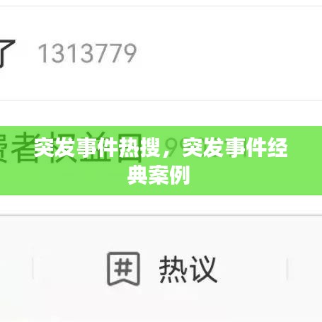 突发事件热搜，突发事件经典案例 