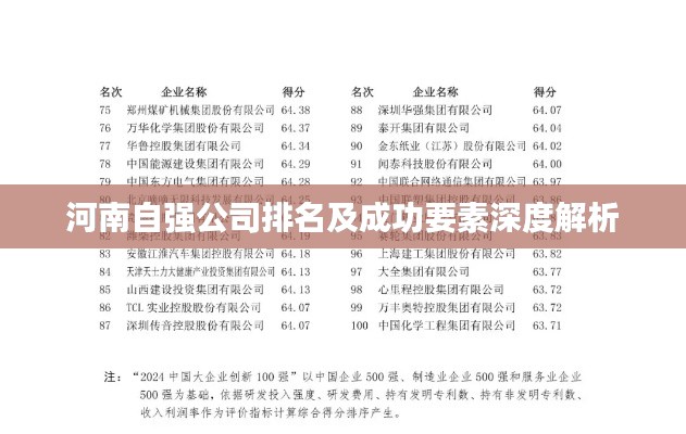 河南自强公司排名及成功要素深度解析