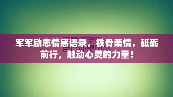 军军励志情感语录，铁骨柔情，砥砺前行，触动心灵的力量！