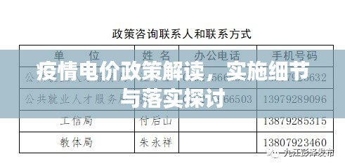 疫情电价政策解读，实施细节与落实探讨