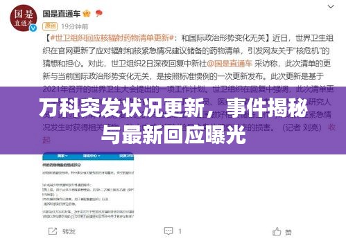 万科突发状况更新，事件揭秘与最新回应曝光