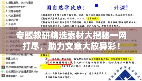 专题教研精选素材大揭秘一网打尽，助力文章大放异彩！